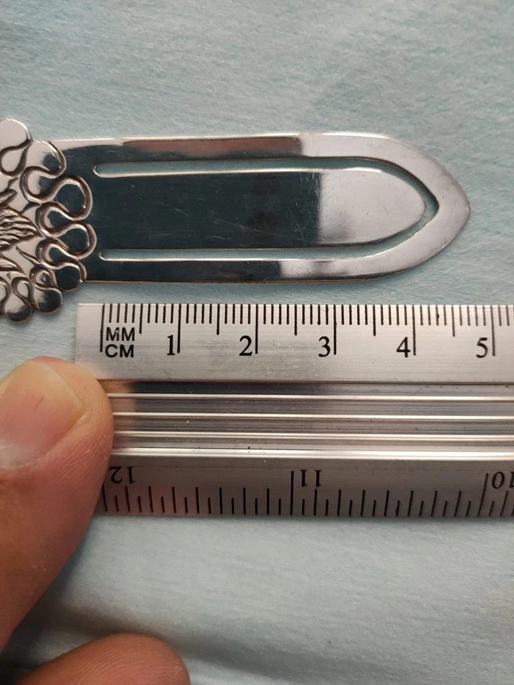 Segnalibro In Argento vintage con Caricatura Viso Uomo / collezione - Immagine 3 di 4