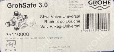 #ad #ad GROHE 35110000 GrohSafe 3.0 Pressure Balance Rough In Valve*NEW* $29.94