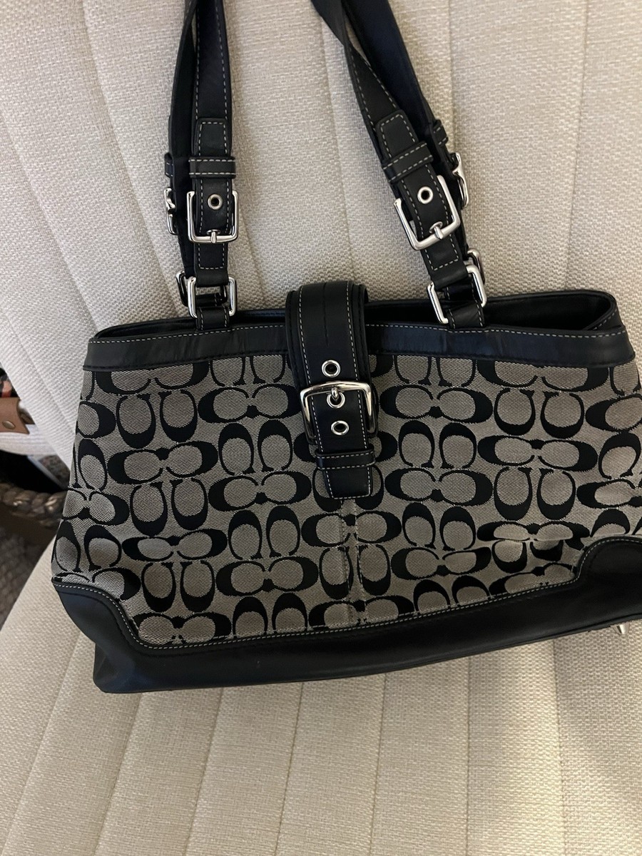 Black Coach Hampton Signature Jacquard tote bag | eBay
