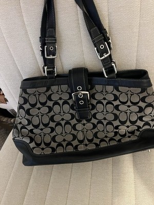 バッグ Coach Hamptons Signature Tote Bag BLACK Black Coach Hampton Signature Jacquard tote bag | eBay