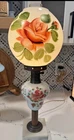 Vintage Gone With The Wind Hand Painted Milk Glass With Marble Base