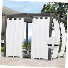 Outdoor Curtains Waterproof Windproof 54"W x 84"L Pack of 1 White