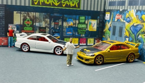 2x Custom Wheel Swapped Hot Wheels Honda Civic Si w/ Real Riders Box Ships - Picture 23 of 23