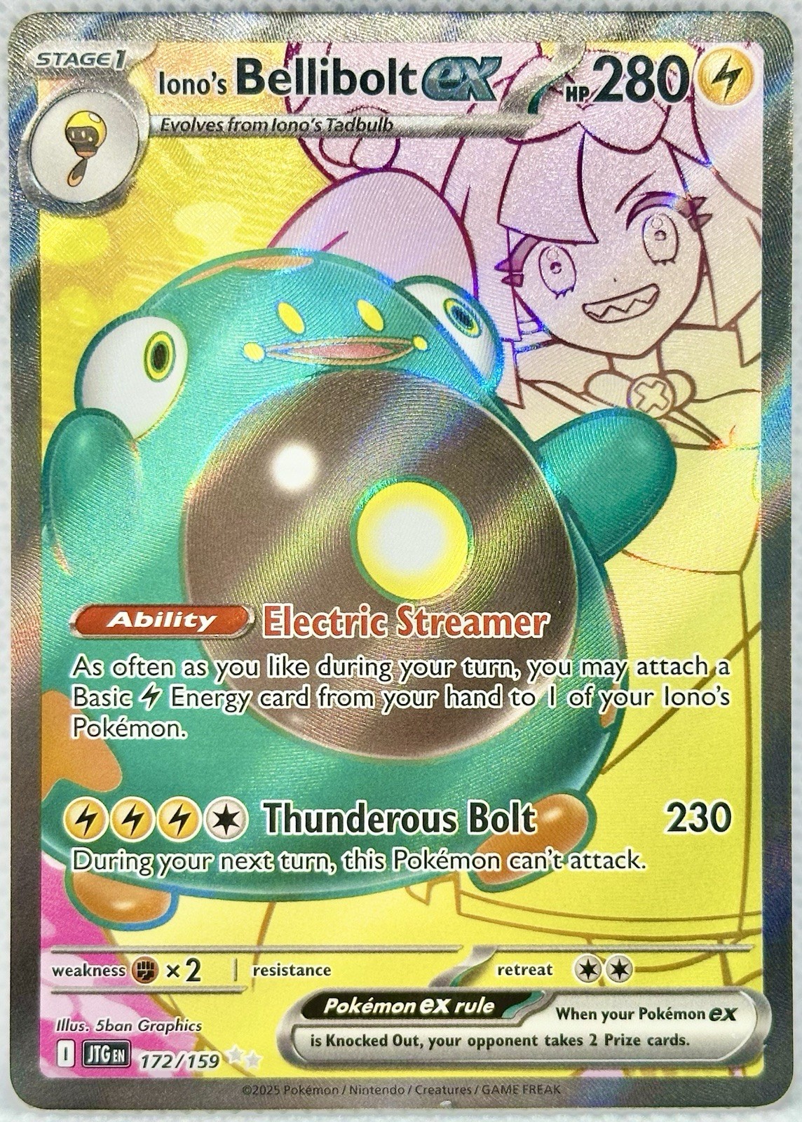 Iono's Bellibolt ex 172/159 Sv09: Journey Together Holo LP
