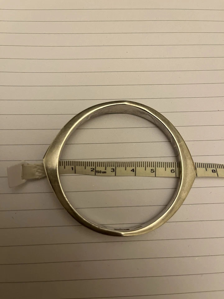 Denmark Sterling Silver Bangle Heavy Vintage Georg Jensen Style. - Image 2 of 4