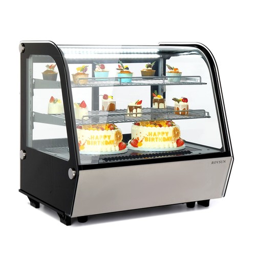 Curved Glass Refrigerated Cooler Case Countertop Bakery Display Case-27.6"Lenght