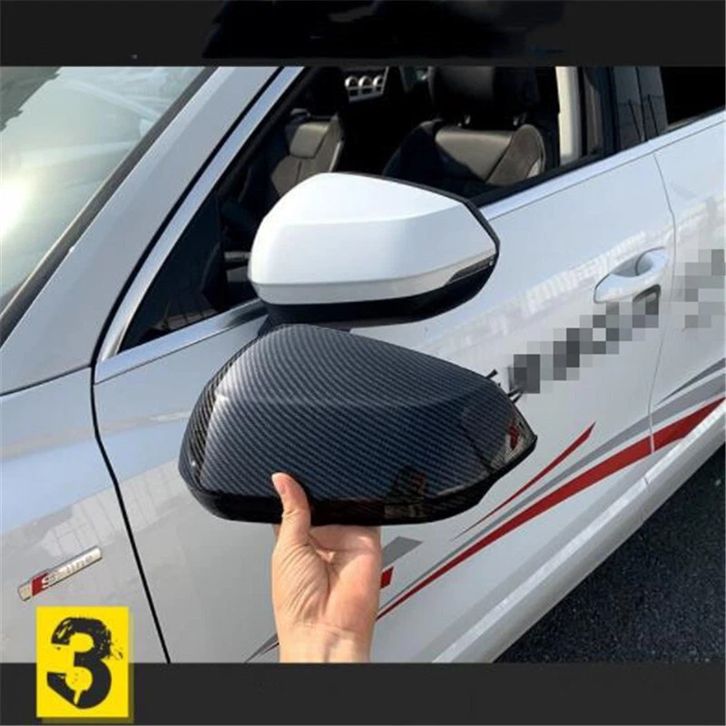 Carbon Fiber 2PCS Side Rearview Mirror Cover Cap Trim For Audi Q3 2019-2023 Foto 4 de 4