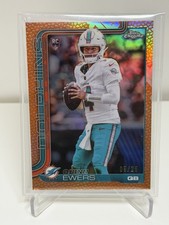 2025 Topps Chrome Quinn Ewers /25 Football Leather ORANGE Rookie Dolphins Sick!