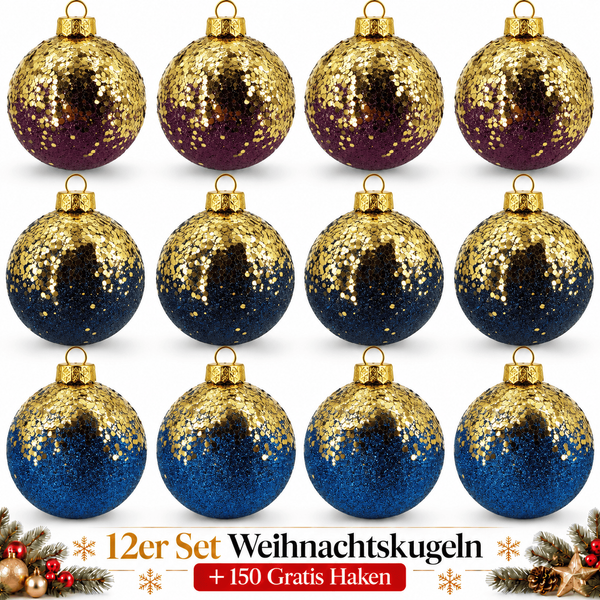 Weihnachtskugeln 12Er Set Plastik Christbaumkugeln Christbaumschmuck Kugeln 2598-image