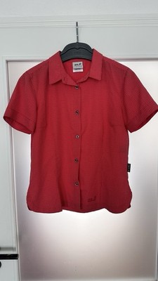 Jack Wolfskin Damen Bluse Hemdbluse Rot Gr. L Trekking Outdoor Wandern Oberteil