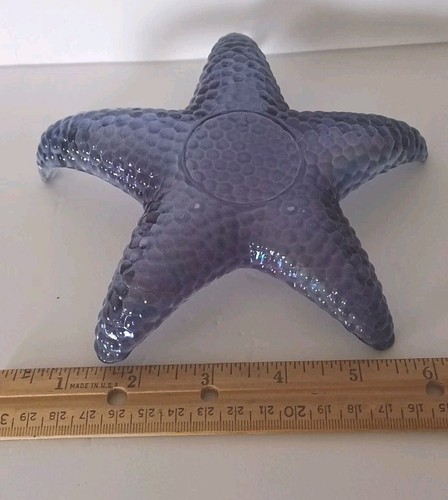 Akcam Starfish 2 Piece Glass Blue Trinket Dish Set Turkish Pebble Bottom - Picture 6 of 6