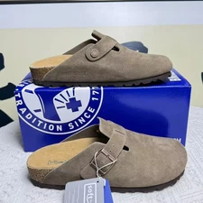 New Birkenstock Boston Soft Footbed Suede Leather Gray Green Men's EU Size 35-46