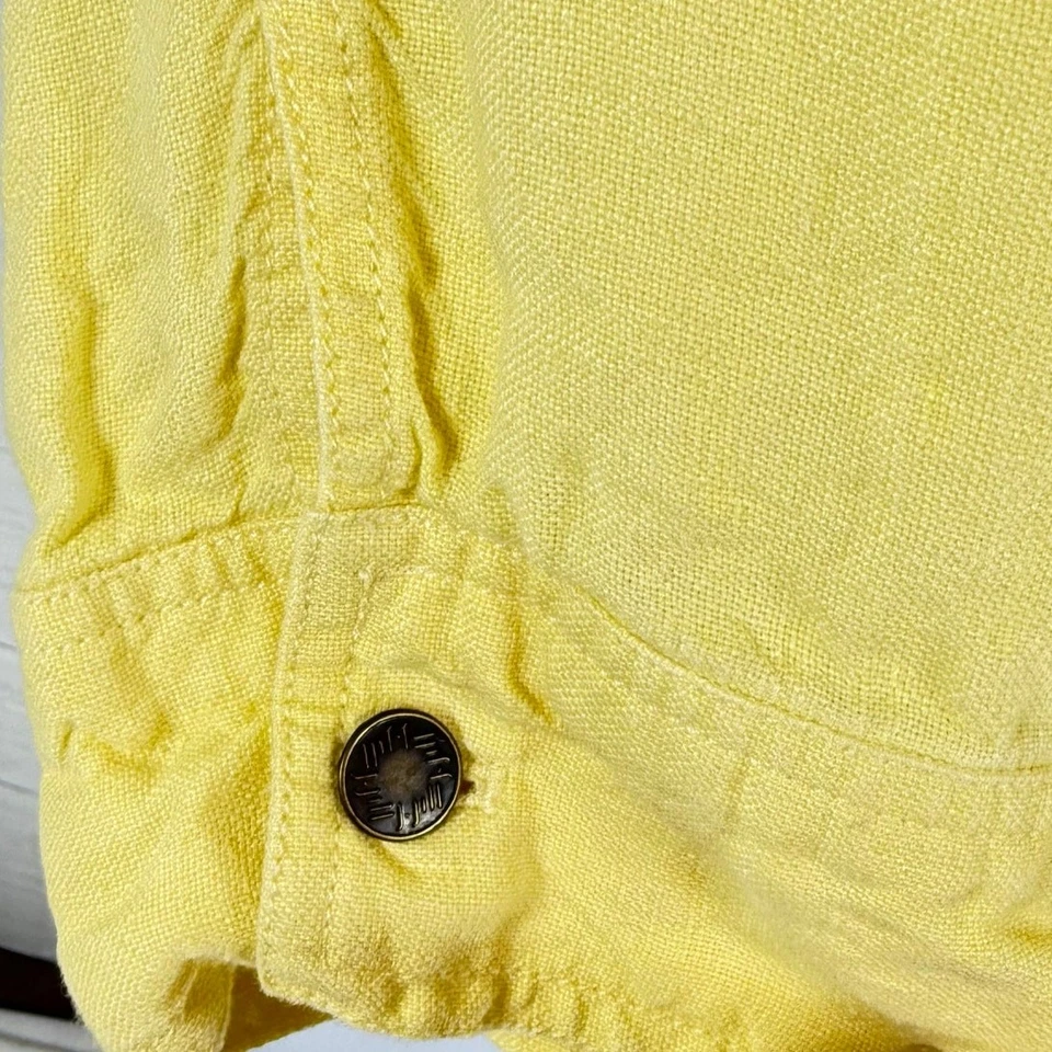 J. Jill women xl yellow 100% linen jacket cottage coquette fall old money luxury - Image 3 of 4
