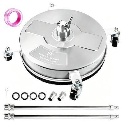 #ad 19quot; Pressure Washer Surface Cleaner Stainless Steel 4 Wheels 1 4quot; Quick $116.20