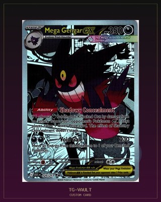 MEGA-GENGAR Comic Style Custom Card Fan Art keine Originalkarte