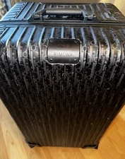 Rimowa X Dior Collab, Black Hard Aluminum Shell Luggage with Handle Lock, Trunk