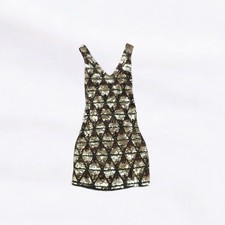 Sequin Beaded Sleeveless Lace Up Back Bodycon Fitted Cocktail Glam Bling Dress