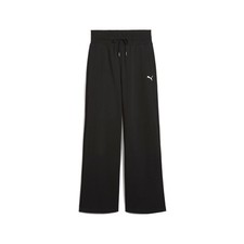 PUMA Wardrobe Essentials Relaxed Wide Leg Sweatpants Womens Black Casual Athleti