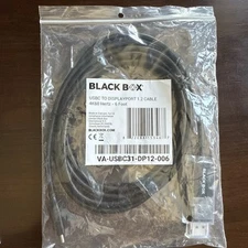 Black Box USB-C to DisplayPort Adapter Cable, 4K60, HDR, 6ft