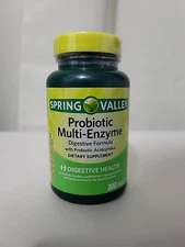 Spring Valley Probiotic Multi-Enzyme Digestive Formula Tablets 200ct Exp 7/26