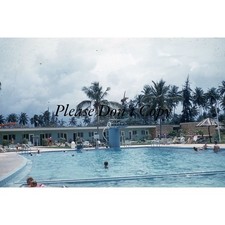 San Juan Hotel 1959 Pool Area Diving Board Puerto Rico Vintage Kodak Color Slide