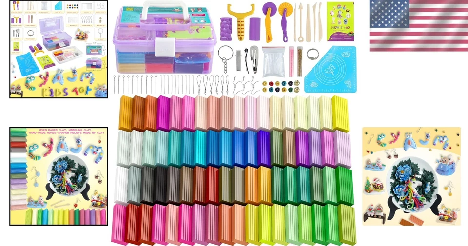 72-Color Polymer Clay Set with Sculpting Tools - Perfect for Kids and Beginners - Image 2 of 4