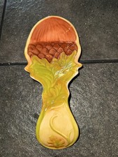 Vintage Cracker Barrel Stoneware Acorn Spoon Rest