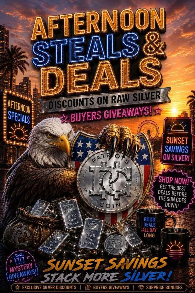 TUESDAY AFTERNOON STEALS & DEALS ON Fractional GOLD, SILVER, PLAT & COPPER!