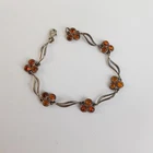 Sterling Silver 925 Amber Clover Design Bracelet Boxed