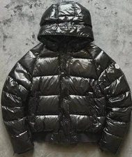 Women Glossy Down Puffer Jacket Black