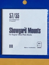 SHOWGARD STAMP MOUNTS 57/55 - U.S. REGULAR PLATE BLOCK-  **WE HELP OUR VETS***