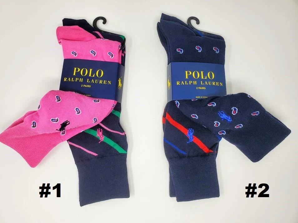 Polo Ralph Lauren Men's 2 Pack Ribbed Heel Toe Sock 10-13