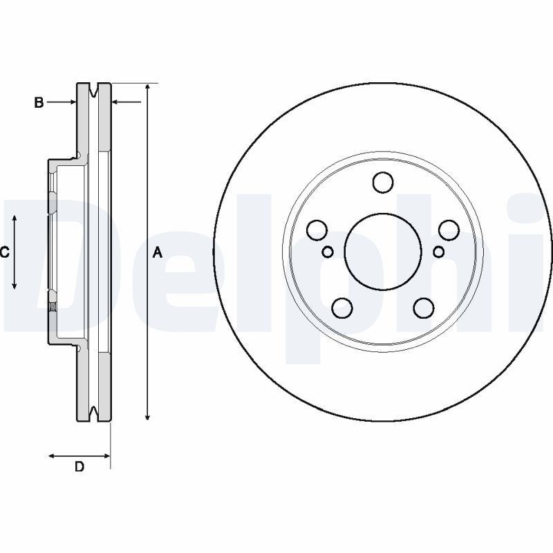 Jeu de 2 disques de frein Toyota Auris contre les vibrations au freinage disques acier 5 trous