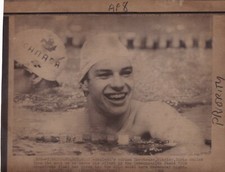 Original Press Photo Swimming Adrian Moorhouse Commonwealth Brisbane 6.10.1982