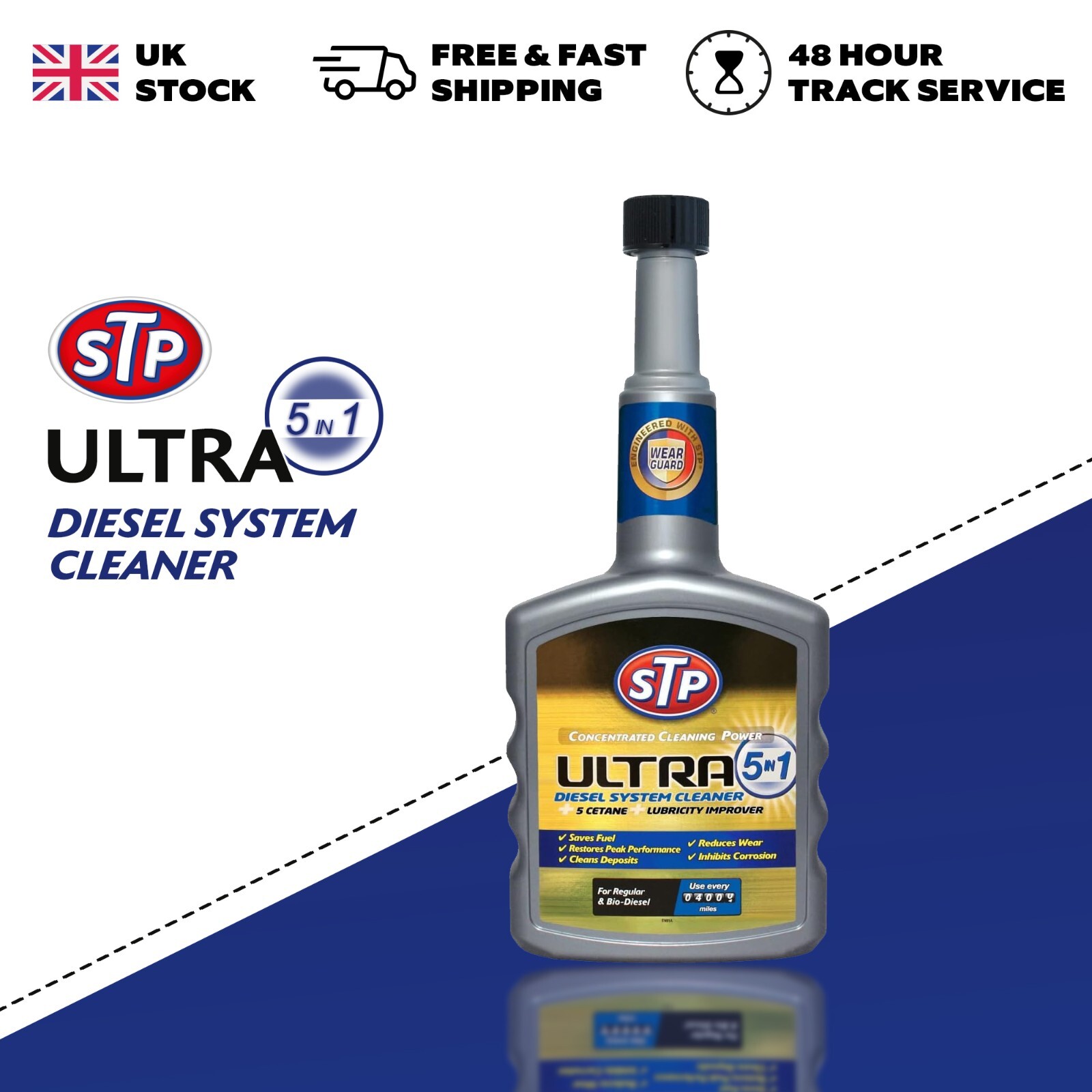 STP Ultra 5in1 Diesel Injector Fuel System Cleaner 400ml Diesel Fuel Treatment