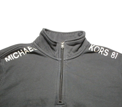Michael Kors Men's Size - M Black Long Sleeve 1/4 Zip Sweater
