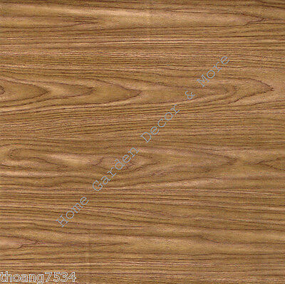 Pecan Brown Wood Oak Grain Vinyl Contact Paper Shelf Drawer Liner Peel Stick 