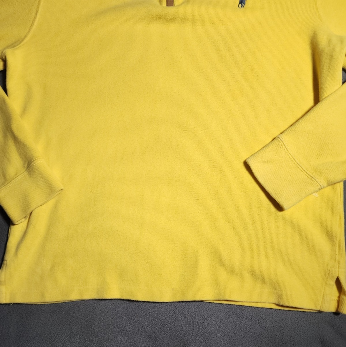 Polo Ralph Lauren maglione uomo giallo medio pullover quarto zip felpa pony