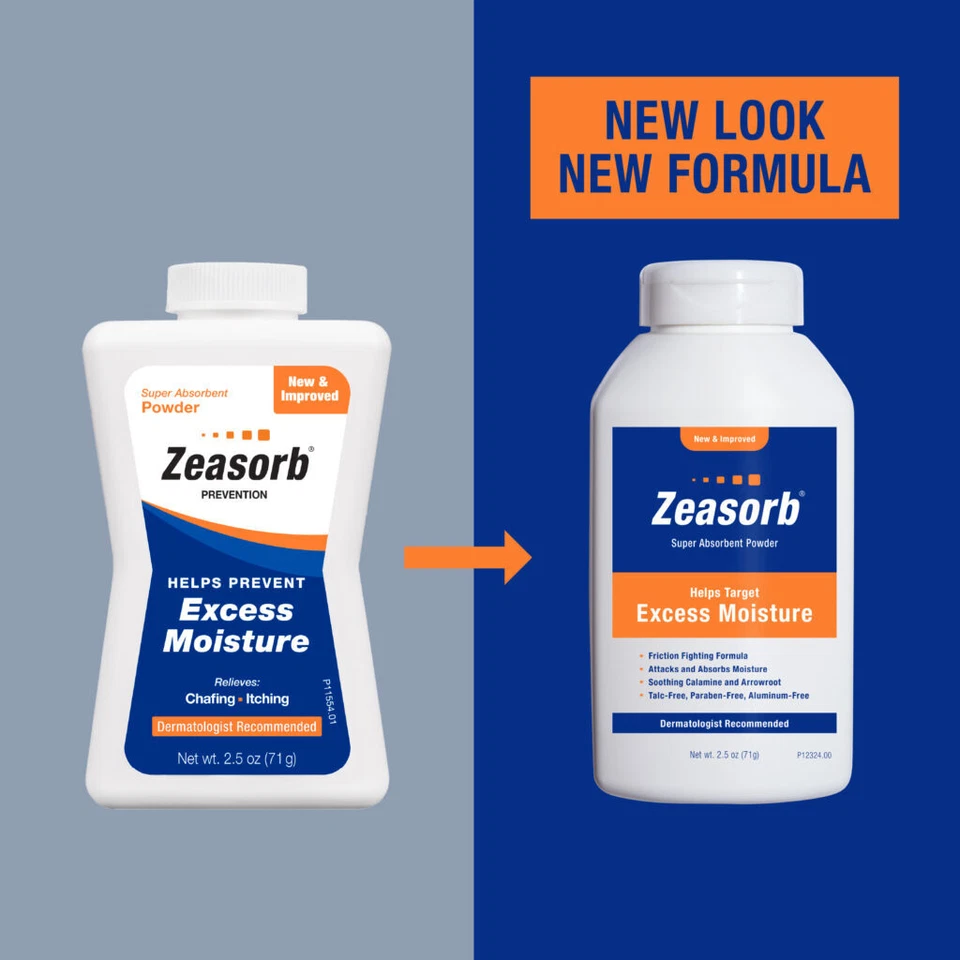 Zeasorb Prevention 超吸水粉擦痒缓解 2.5 盎司 3 包 — 第 3/3 张图片