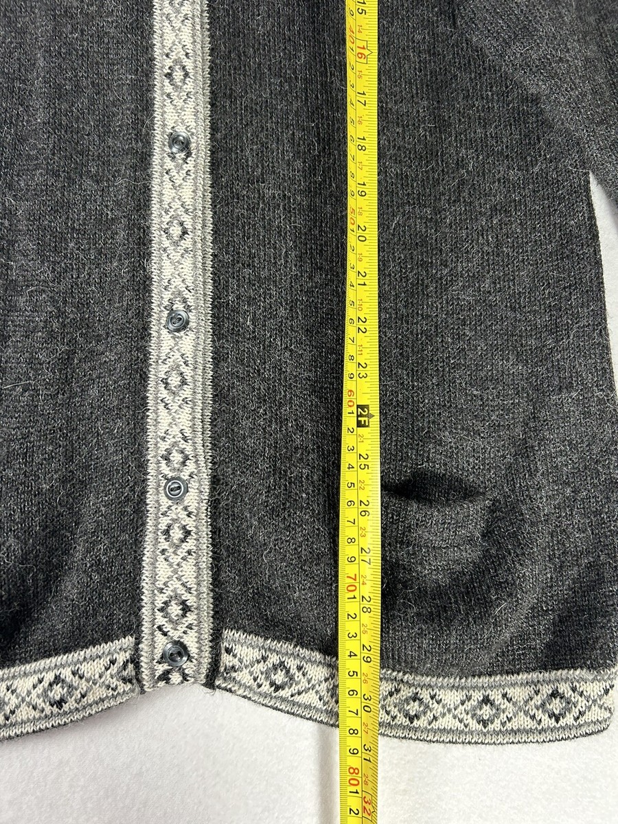 Factoria Perez Baby Alpaca Gray Long Cardigan Knit Sweater Vtg Sz M Estimated View 5