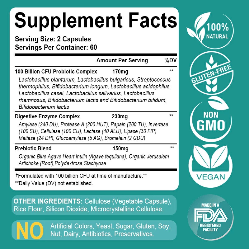 Beworths Probiotics 100 Billion CFU – 120 Capsules For Gut & Immune Health