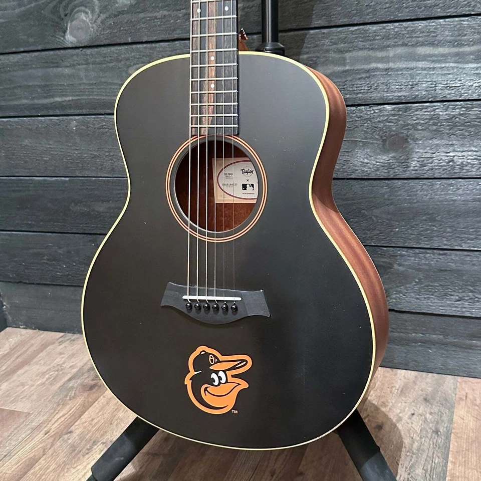 Taylor x MLB GS Mini Baltimore Orioles Acoustic Electric Guitar - Black - Image 3 of 4