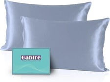 Silk Pillowcases Set of 2, Dusty Blue, Standard 20" 26" for Hair  Skin