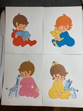 4 Rare Vintage H.J. Heinz Co. Baby Infant Colorful Prints From 1975