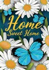 Blue Morpho Butterflies Daisy Flower Home Sweet Home Garden Flag 18x12