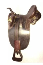 New DD Leather Australian Stock Saddle with Horn and Accessories Brown