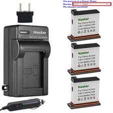 Kastar 3.85V 1300mAh Battery AC Travel Charger for OEM DJI OSMO Action Camera