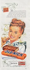 Old Nick Milk Chocolate Out To Munch Candy Bar Vintage Print Ad 1948
