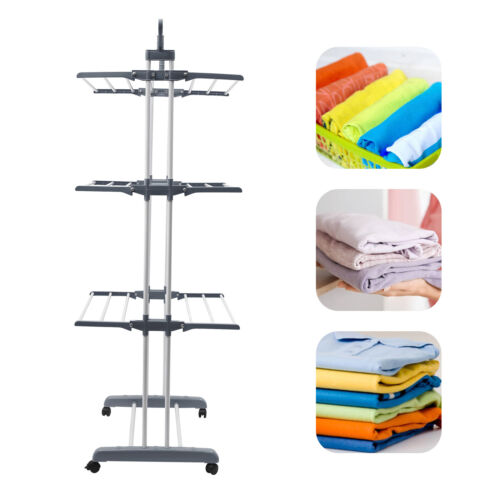 4-Tier Foldable Clothes Drying Rack Stand Airer Laundry Washing Drier Line Home