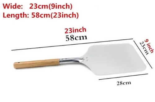 Pala de aluminio para pizza con mango de madera Pala herramientas para hornear pasteles accesorio - Imagen 25 de 52